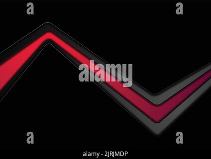 Abstract black corporate background with red stripe. Vector design Stock Vector