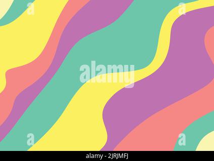 Abstract colourful pastel waves minimal background. Vector design Stock Vector