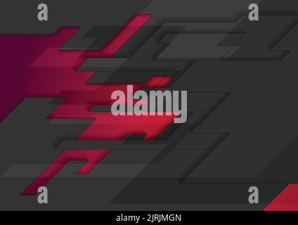 Red and black geometric abstract technology background. Vector corporate design Stock Vector