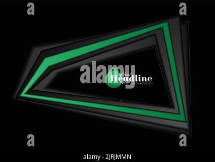 Abstract black and green tech corporate background. Vector design Stock Vector