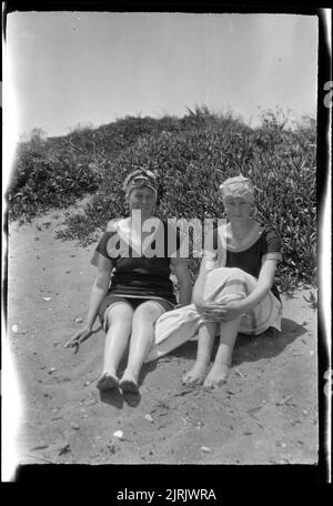 [Women at beach], 1920s to 1930s, by Roland Searle. Stock Photo