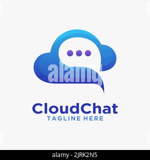 Cloud chat logo design Stock Vector
