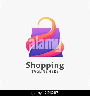 Shopping bag logo design Stock Vector