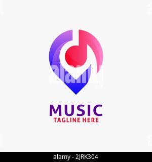 Music place logo design Stock Vector