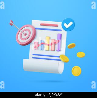 3d clipboard with business idea Stock Vector