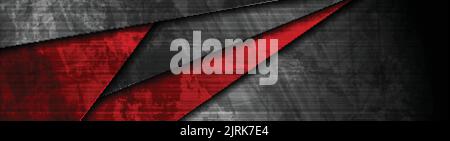 Red and black grunge material banner design. Vector corporate background Stock Vector