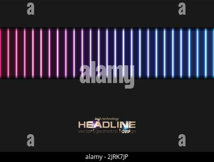 Blue and ultraviolet neon laser lines abstract background. Vector design Stock Vector