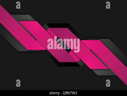 Black purple abstract geometric corporate background. Vector paper design Stock Vector