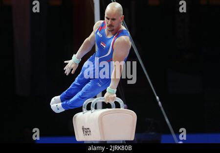Filip Ude of Croatia during the Artistic Gymnastics, Men's Pommel Horse at the European Championships Munich 2022 on August 21, 2022 in Munich, Germany - Photo Laurent Lairys / DPPI Stock Photo