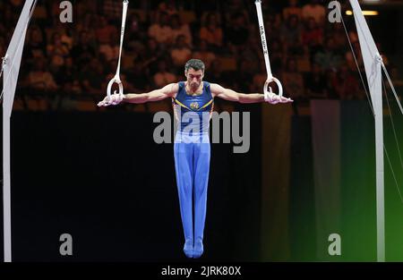 Vahagn Davtyan of Armenia during the Artistic Gymnastics, Men's Rings at the European Championships Munich 2022 on August 21, 2022 in Munich, Germany - Photo Laurent Lairys / DPPI Stock Photo