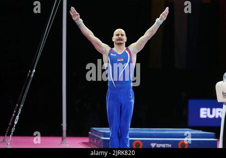 Filip Ude of Croatia during the Artistic Gymnastics, Men's Pommel Horse at the European Championships Munich 2022 on August 21, 2022 in Munich, Germany - Photo Laurent Lairys / DPPI Stock Photo