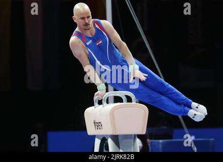 Filip Ude of Croatia during the Artistic Gymnastics, Men's Pommel Horse at the European Championships Munich 2022 on August 21, 2022 in Munich, Germany - Photo Laurent Lairys / DPPI Stock Photo