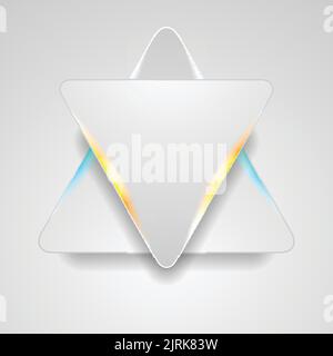 Grey triangles with blue and orange glowing light abstract background. Vector corporate design Stock Vector
