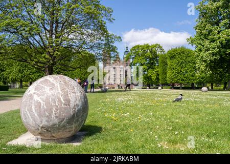 Rosenborg Royal Castle in Flourishing Kings Garden during Summertime Stock Photo