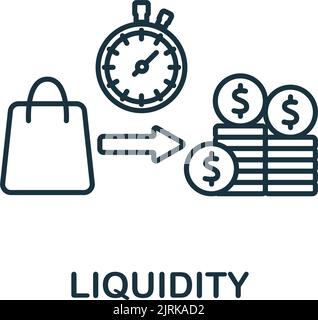 Liquidity icon. Line simple line Stock Market icon for templates, web design and infographics Stock Vector