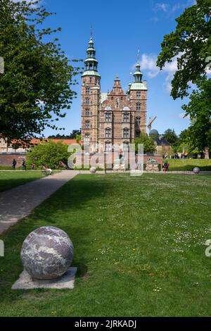 Rosenborg Royal Castle in Flourishing Kings Garden during Summertime Stock Photo