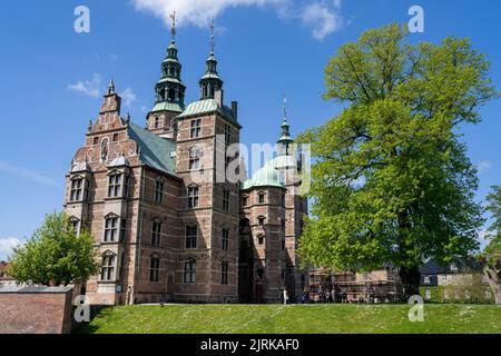 Rosenborg Royal Castle in Flourishing Kings Garden during Summertime Stock Photo