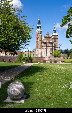 Rosenborg Royal Castle in Flourishing Kings Garden during Summertime Stock Photo