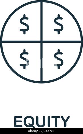Equity icon. Line simple line Stock Market icon for templates, web design and infographics Stock Vector