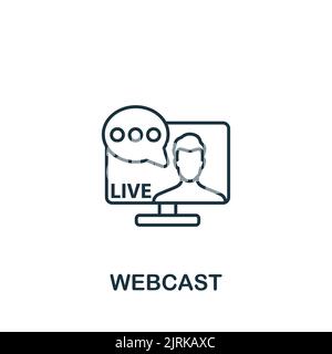 Webcast icon. Line simple Streaming icon for templates, web design and infographics Stock Vector