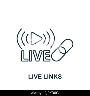 Live Links icon. Line simple Streaming icon for templates, web design and infographics Stock Vector