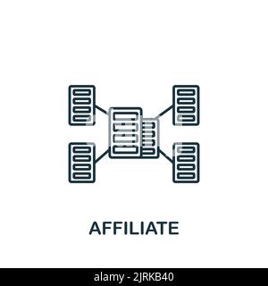 Affiliate icon. Line simple Streaming icon for templates, web design and infographics Stock Vector