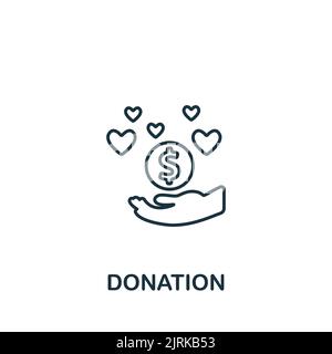 Streaming Community icon. Simple line element streaming symbol for ...