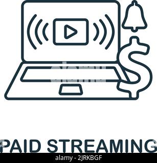 Paid Streaming icon. Line simple Streaming icon for templates, web design and infographics Stock Vector