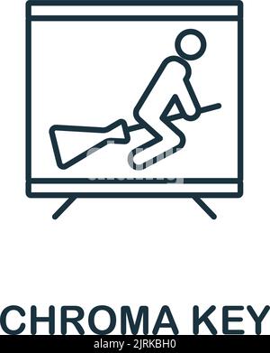 Chroma Key icon. Line simple Streaming icon for templates, web design and infographics Stock Vector