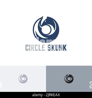 Circle Skunk Cute Little Animal Nature Logo Stock Vector