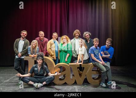 (from left) Seann Walsh, Lauren Pattison, Colin Hoult, Chris Cantrill, Amy Gledhill, Josh Pugh, Liz Kingsman, Alfie Brown, Sam Campbell and Larry Dean, with (front) Jordan Gray, the nominees for Best Comedy award for Dave's Edinburgh Comedy Awards 2022 at the Edinburgh Festival Fringe. Picture date: Thursday August 25, 2022. Stock Photo