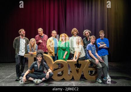 (from left) Seann Walsh, Lauren Pattison, Colin Hoult, Chris Cantrill, Amy Gledhill, Josh Pugh, Liz Kingsman, Alfie Brown, Sam Campbell and Larry Dean, with (front) Jordan Gray, the nominees for Best Comedy award for Dave's Edinburgh Comedy Awards 2022 at the Edinburgh Festival Fringe. Picture date: Thursday August 25, 2022. Stock Photo