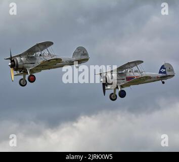 2 Gloster Gladiator bi plane fighter airplane early second world war fighter. Stock Photo