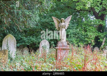 Angel headstone in Th Old Cemetery, Southampton, UK Stock Photo