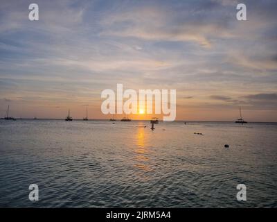 Amazing landscapes of Aruba Views of the Aruba island Stock Photo