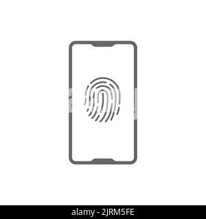 Biometric control. Fingerprint access icon. Vector illustration for websites, applications and creative ideas. Flat style. Stock Vector