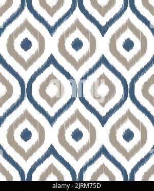 Uzbek ikat seamless pattern-traditional silk fabric in Uzbekistan. Handmade textile print product. Using in fashion industry surface pattern Stock Vector