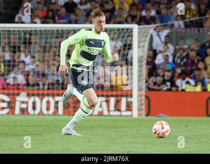 Cole Palmer of Manchester City during the Friendly Football match between FC Barcelona and Manchester City on August 24, 2022 at Camp Nou stadium in Barcelona, Spain - Photo: Laurent Lairys/DPPI/LiveMedia Stock Photo