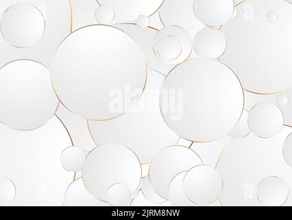 Grey and bronze circles abstract corporate background. Vector tech design Stock Vector