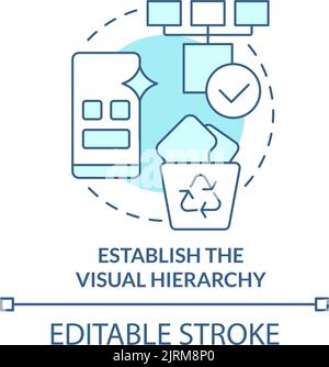Establish visual hierarchy turquoise concept icon Stock Vector