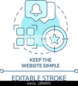 Keep website simple turquoise concept icon Stock Vector