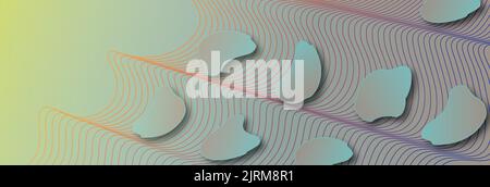 gradient wave lines on gradient background. Fluid round shapes on 3D abstract wave design. Vector illustration. Stylized line art background. space. Stock Vector