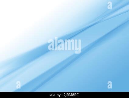 Blue and white smooth gradient striped abstract background. Vector design Stock Vector