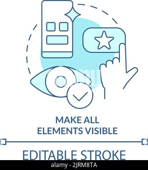 Make all elements visible turquoise concept icon Stock Vector