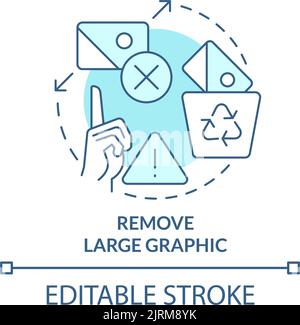Remove large graphic turquoise concept icon Stock Vector