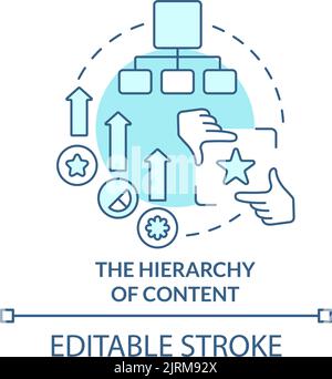 Hierarchy of content turquoise concept icon Stock Vector