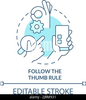 Follow thumb rule turquoise concept icon Stock Vector