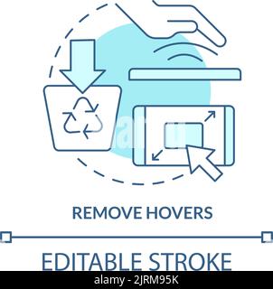 Remove hovers turquoise concept icon Stock Vector