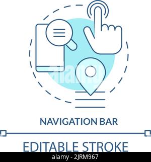 Navigation bar turquoise concept icon Stock Vector