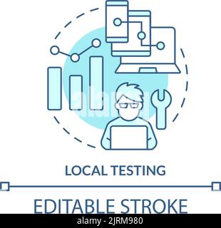 Local testing turquoise concept icon Stock Vector